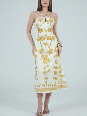 Aylaya Zoey midi halter dress small